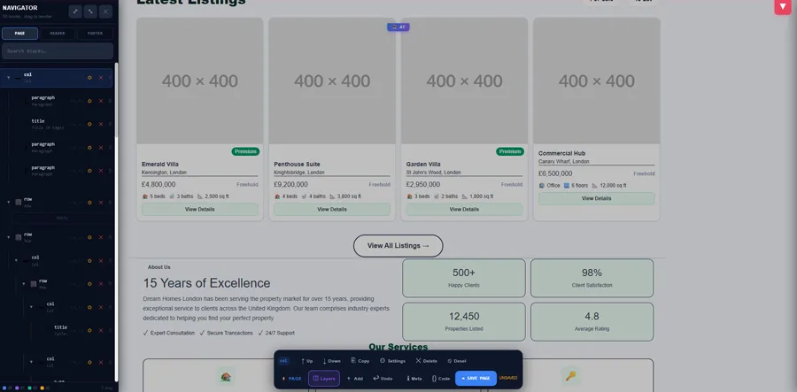 Managing Columns with Layers Panel