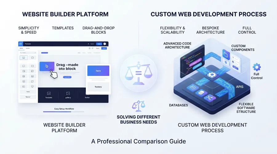 Website Builder vs. Custom Web Design | Which choice is better for your business?